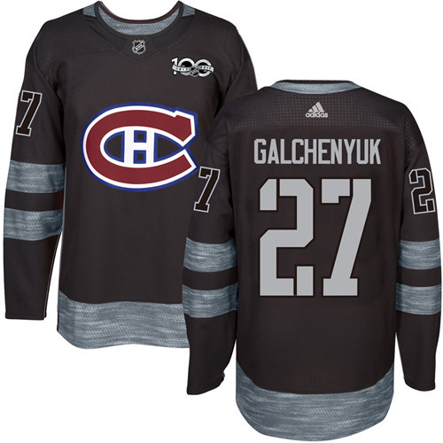 Adidas Canadiens #27 Alex Galchenyuk Black 1917-100th Anniversary Stitched NHL Jersey